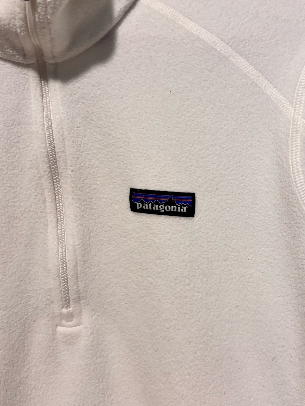 Patagonia Women's micro D white Half-Zip Fleece Pullover outdoor hiking Sz large - Picture 4 of 10
